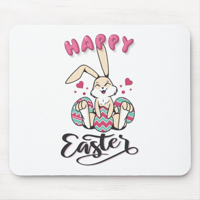 Happy Easter from lovely Easter Bunny Mouse Pad (Front)