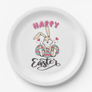 Happy Easter from lovely Easter Bunny Paper Plate