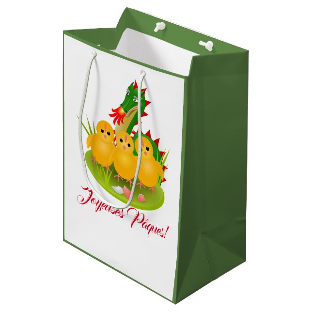 Happy Easter from three chicks and Dragon of Mons Medium Gift Bag (Front Angled)