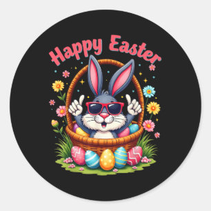 Happy Easter Funny 4_20 Day Easter Bunny Rabbit Me Classic Round Sticker