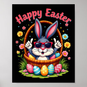Happy Easter Funny 4_20 Day Easter Bunny Rabbit Me Poster