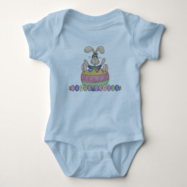 Happy Easter Funny Bunny Baby Bodysuit (Front)