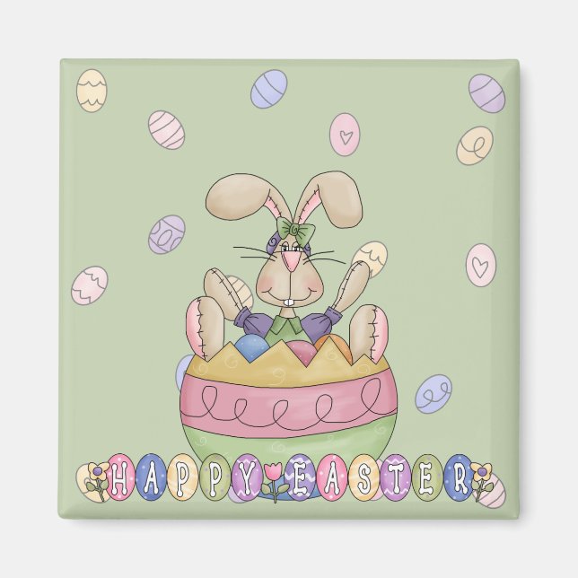 Happy Easter Funny Bunny Magnet (Front)