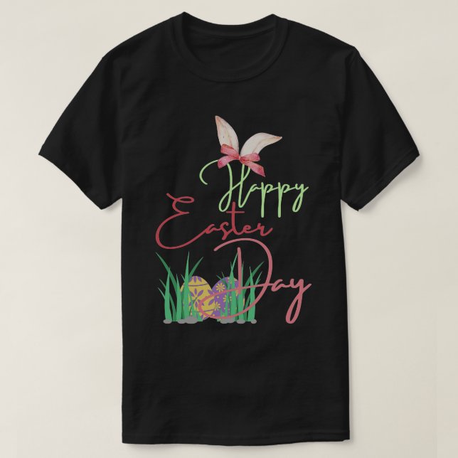 Happy Easter Funny Bunny  T-Shirt (Design Front)