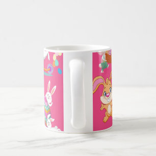 Happy Easter ,Funny Bunny Wishes And Colourful Egg Coffee Mug