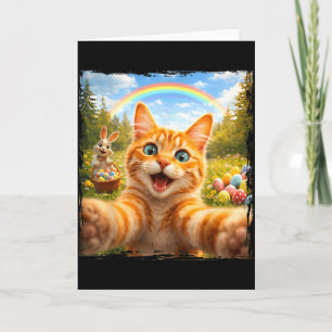 Happy Easter Funny Cat Selfie With Easter Bunny Ki Card