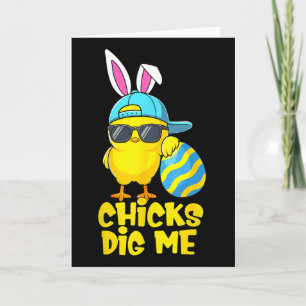 Happy Easter Funny Chicks Dig Me Easter Toddler Bo Card