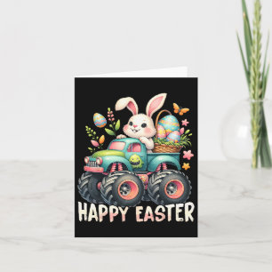 Happy Easter Funny Construction Trucks Kids Bunny Card