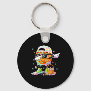 Happy easter funny easter bunny basketball men boy key ring