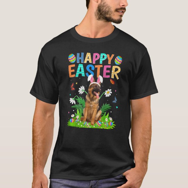 Happy Easter Funny German Shepherd Dog Easter Sund T-Shirt (Front)