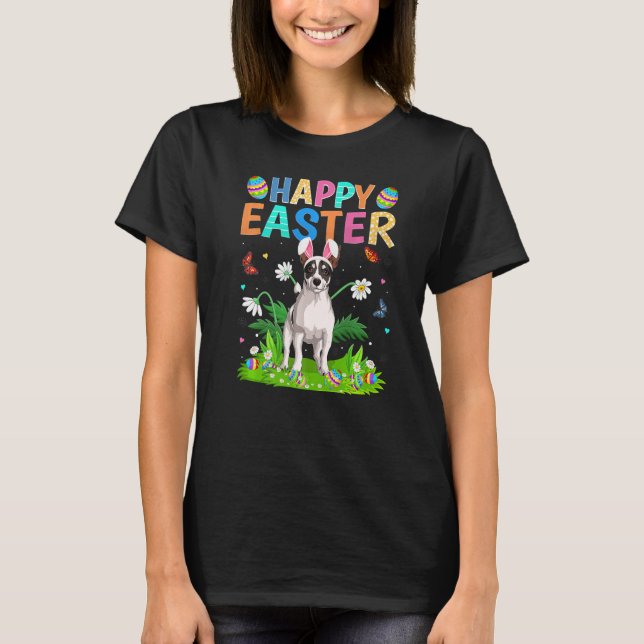 Happy Easter Funny Jack Russell Terrier Dog Easter T-Shirt (Front)