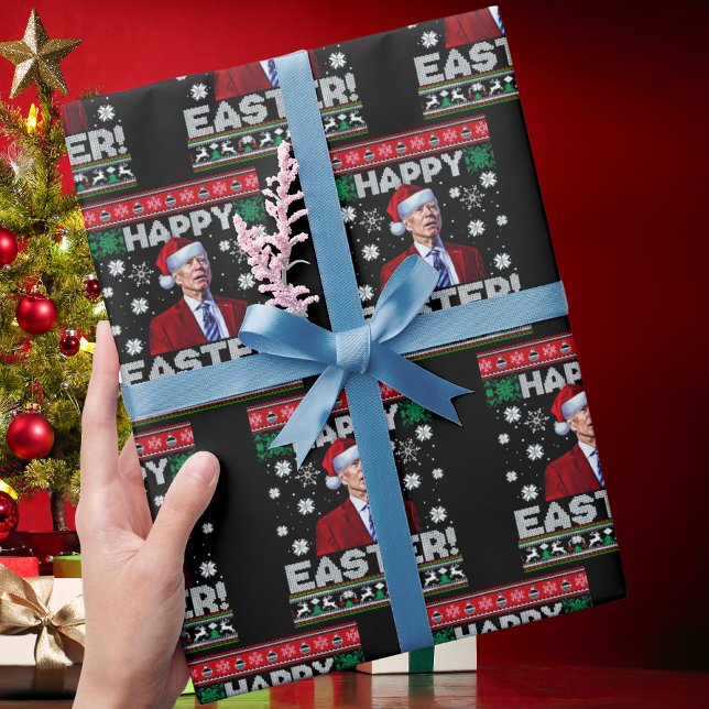 Happy Easter Funny Joe Biden Santa Christmas Wrapping Paper (Creator Uploaded)