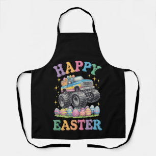 Happy Easter Funny Monster Truck Crush Eggs Apron