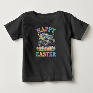 Happy Easter Funny Monster Truck Crush Eggs Baby T-Shirt