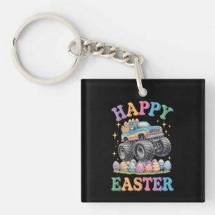 Happy Easter Funny Monster Truck Crush Eggs Key Ring