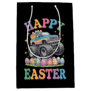 Happy Easter Funny Monster Truck Crush Eggs Medium Gift Bag
