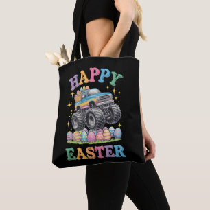 Happy Easter Funny Monster Truck Crush Eggs Tote Bag