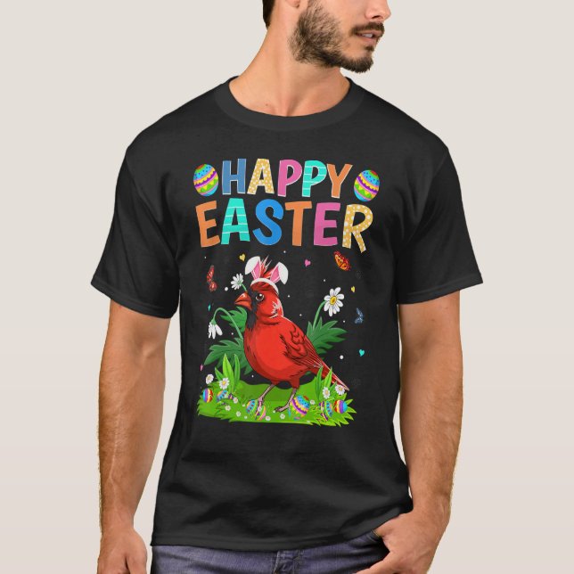 Happy Easter Funny Northern Cardinal Bird Easter S T-Shirt (Front)