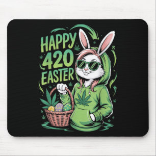 Happy Easter Funny Weed Bunny Easter Day Women Mouse Pad