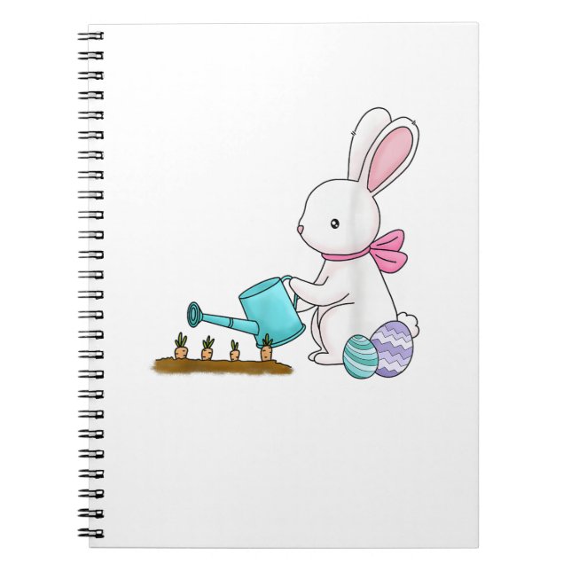 Happy Easter garden gardening rabbit celebrate eas Notebook (Front)