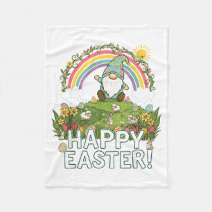 Happy Easter Garden Gnome Egg Hunt Gift Men Women Fleece Blanket