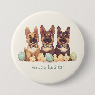 Happy Easter German Shepherd Dogs 7.5 Cm Round Badge