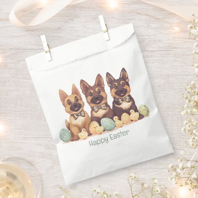 Happy Easter German Shepherd Dogs Favour Bag (Clipped)
