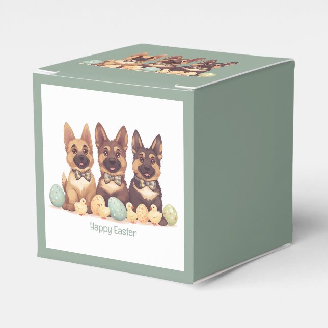 Happy Easter German Shepherd Dogs Favour Box (Front Side)