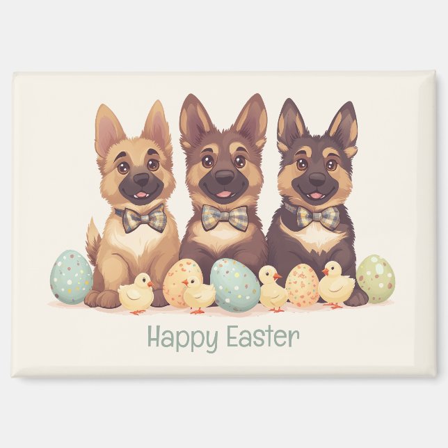 Happy Easter German Shepherd Dogs Magnet (Front)