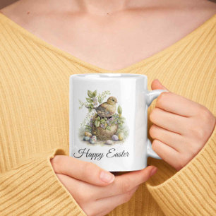 Happy Easter Gift for Her Cute Vintage Bunny Egg Coffee Mug