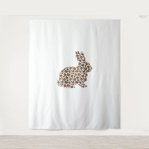 Happy Easter Gift Leopard Print Pattern Bunny Rabb Tapestry