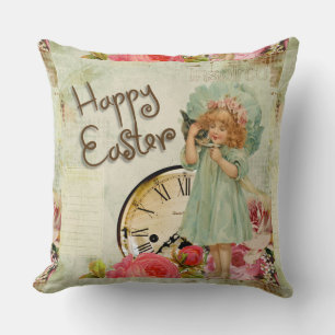 happy easter girl cushion