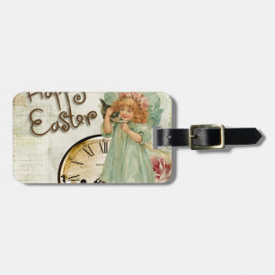 happy easter girl luggage tag