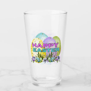 Happy easter glass