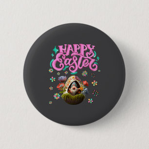Happy Easter Gnome Easter Day Women Girls  6 Cm Round Badge