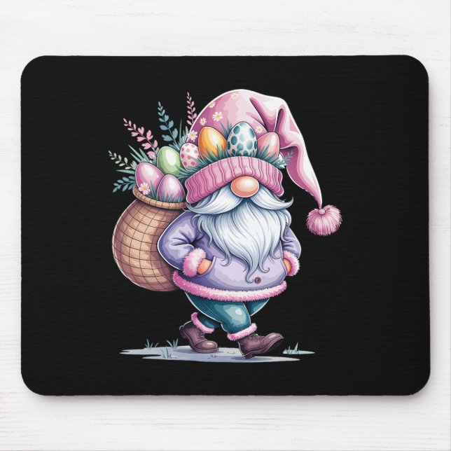 Happy Easter Gnome Easter Eggs Bunny Happy Easter  Mouse Pad (Front)
