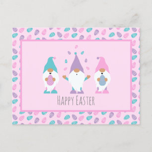 Happy Easter Gnome Juggling Easter Eggs Postcard