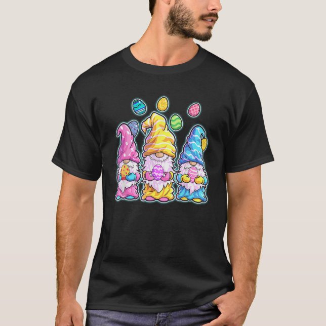 Happy Easter Gnomes Egg Easter Funny T-Shirt (Front)