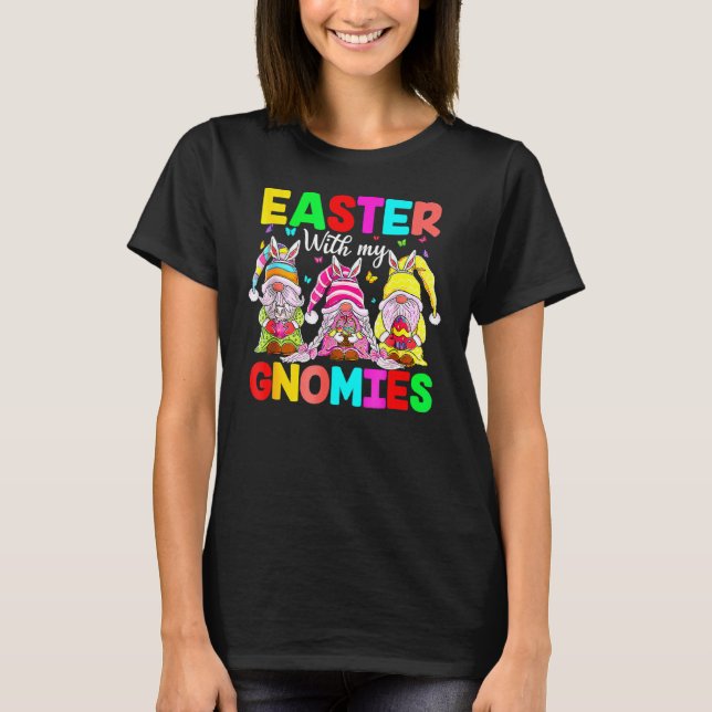 Happy Easter Gnomes With Bunny Ears Egg Hunting Ea T-Shirt (Front)