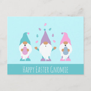 Happy Easter Gnomie Juggling Easter Eggs Postcard