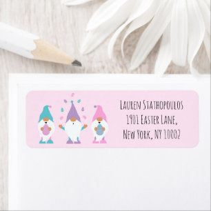 Happy Easter Gnomie Juggling Easter Eggs Return Address Label