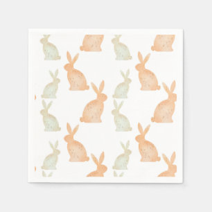Happy Easter - Gold Bunny's pattern Napkin