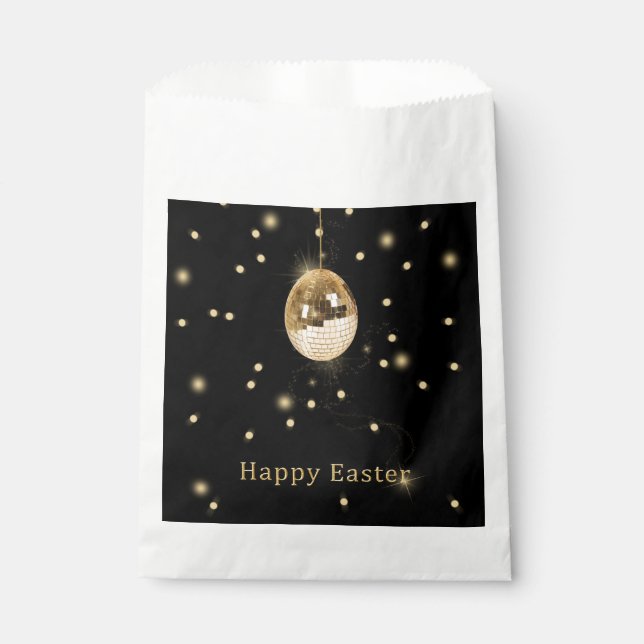 Happy Easter Gold Disco Ball Favour Bag (Front)