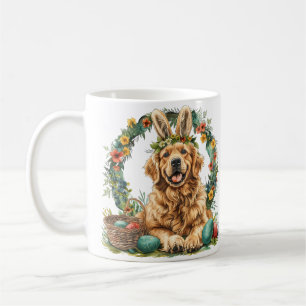 Happy Easter Golden Retriever Dog Bunny Ears Coffee Mug