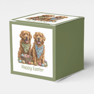 Happy Easter Golden Retriever Dogs Easter Basket Favour Box