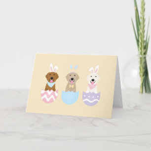Happy Easter Golden Retriever Dogs Holiday Card
