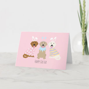 Happy Easter Golden Retriever Dogs Holiday Card