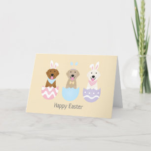 Happy Easter Golden Retriever Dogs Holiday Card