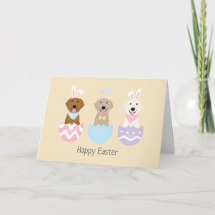 Happy Easter Golden Retriever Dogs Holiday Card
