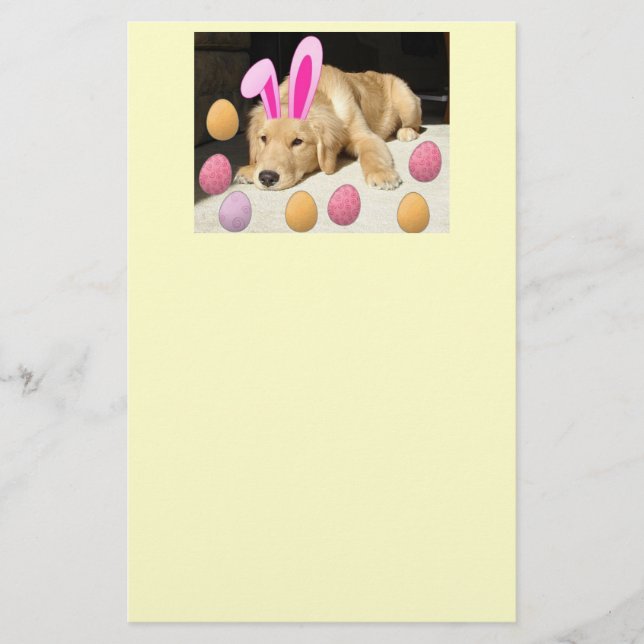Happy Easter Golden Retriever Stationery (Front)